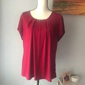 Cranberry jeweled blouse
